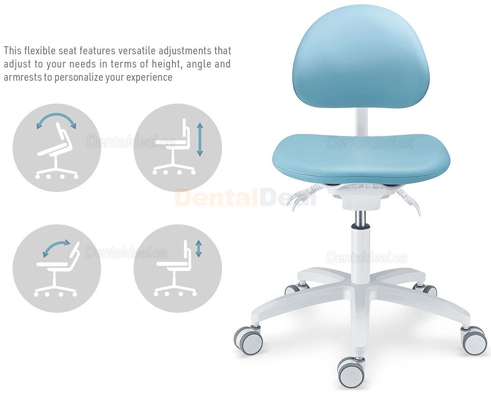 TYTC PLST-064-067 Dental Hygienist Chair Ergonomic Dentist Operator Stool with Backrest